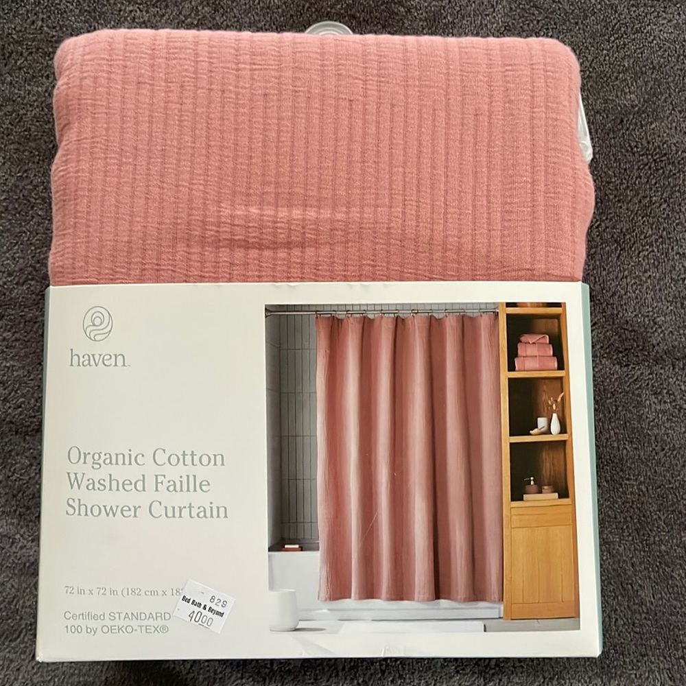 Haven Organic Cotton Washed Faille Shower Curtain